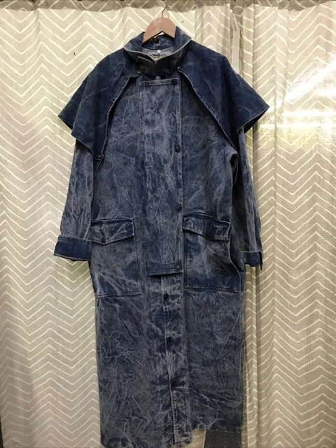 Mens Blue Denim Saddlesmith Outfitters Vintage Size XL USA Cowboy Duster Coat