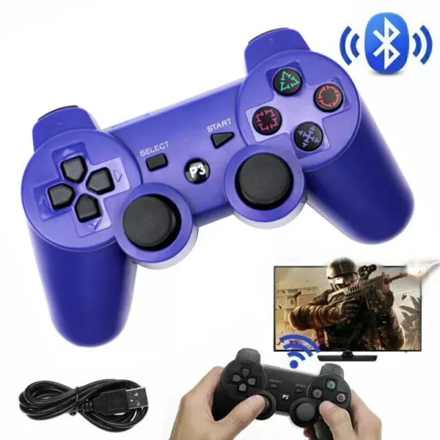 Wireless Bluetooth GamePad Controller Für PS3 Playstation 3 Dual Vibration Blau