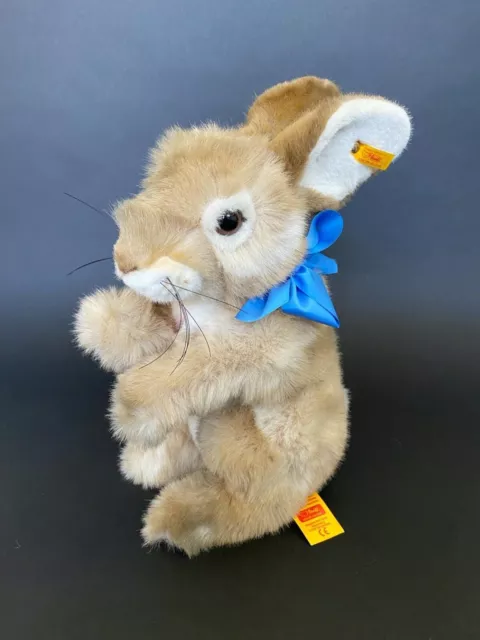 Steiff Hase Rabbit Putsi 40cm graubeige EAN 077876 1993-1997 KFS Pflegeetikett 1