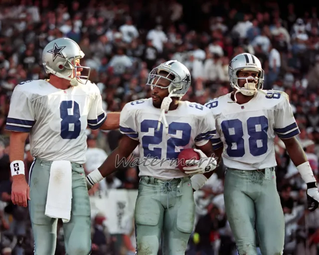 1995 Dallas Cowboys Troy Aikman Emmitt Smith Michael Irvin Color 16 X 20 Photo