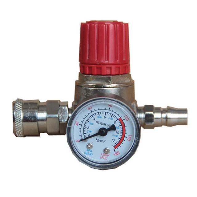 PRESSURE REGULATOR SWITCH Valve Gauge w Male/Female Connector for Air