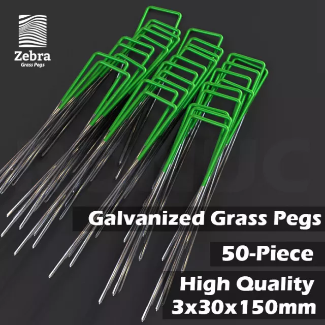 50pcs Grass Pegs Lawn Turf Weed Mat U Pins Stakes Steel Staples Anchor Lawn Sod