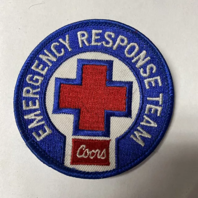 Vintage embroidered patch 3 inches Coors Beer emergency response team Nos