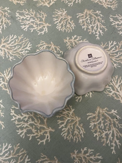 Shoreline Collection Home Studio 4-1/2”Sea Shell Bowl Hand Painted SET OF 5