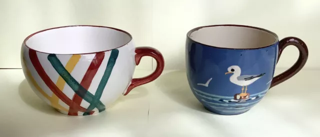 2 x Hand Painted Cups. Wade Royal Victoria & St. Marychurch Pottery (Seagull)