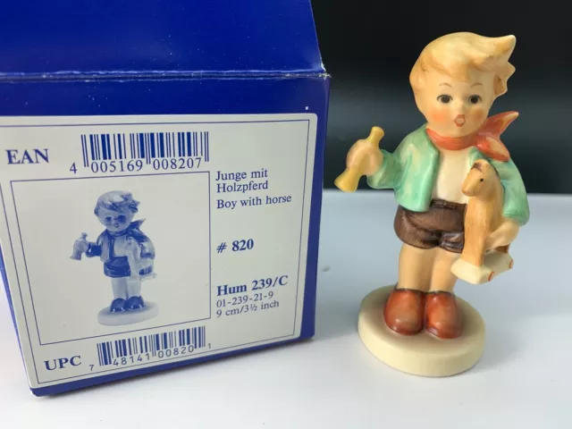 Hummel Figura 239/C Joven Con Caballo de Madera 9 Cm. 1 Wahl Con ,Buen Estado