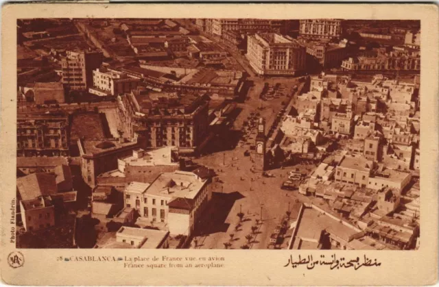 CPA AK CASABLANCA Place de france vu en avion MAROC (23484)
