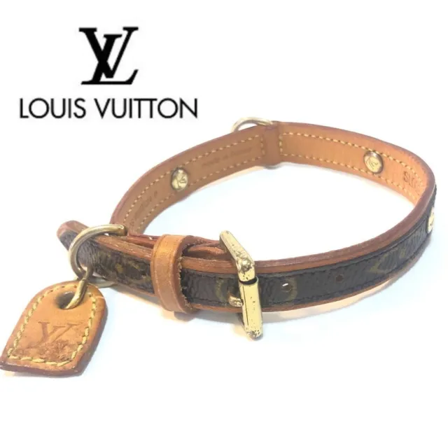LOUIS VUITTON Baxter Dog Collar MM & Leash Set Medium Dog Unused SL0040  SL0979