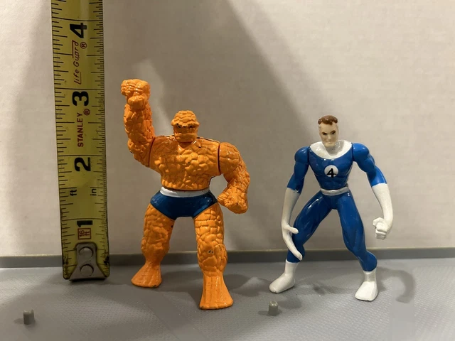 Marvel Heavy Metal Heroes Lot of 2 90s Toys Fantastic 4 The Thing Mr Fantastic