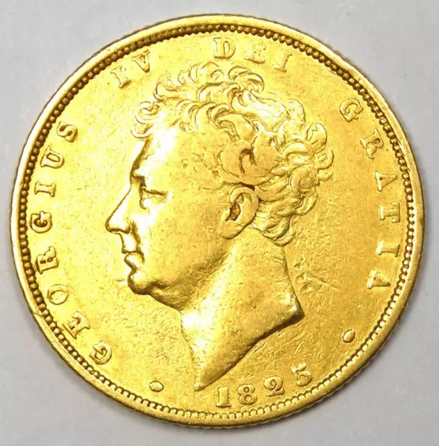 1825 Gold Britain England George IV Gold Sovereign Coin 1S - XF Details (EF)