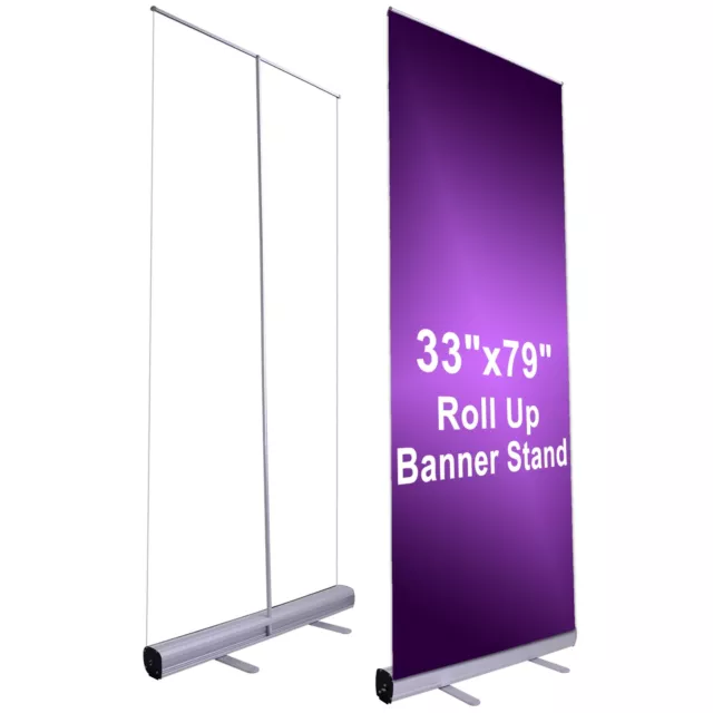 InstaHibit 33"x79" Retractable Roll Up Banner Stand Pop Up Trade Show Display