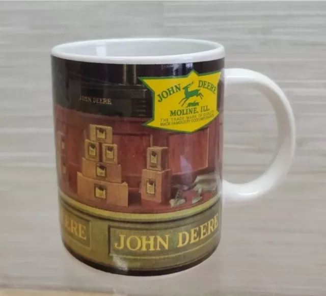 JOHN DEERE Tractor Moline IL White Coffee Mug by Gibson 4" Tall 3