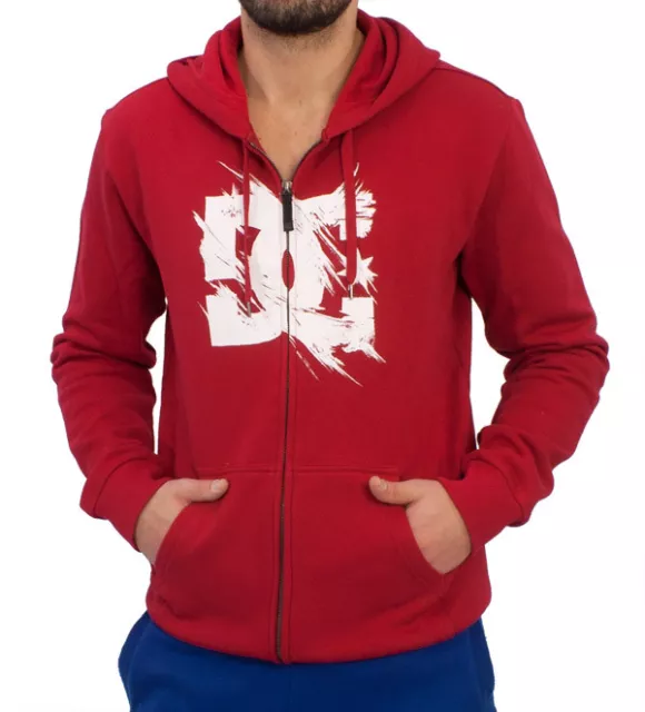 TALLA S - Sudadera Cremallera Y Capucha DC Scuffle Deep Rojo Oscuro Hombre Niño