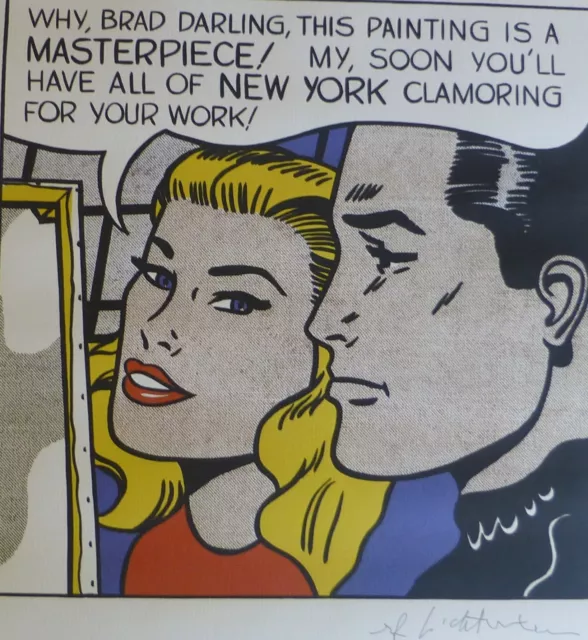 Roy Lichtenstein Why, Brad Darling Masterpiece Matted Print Signed In Print