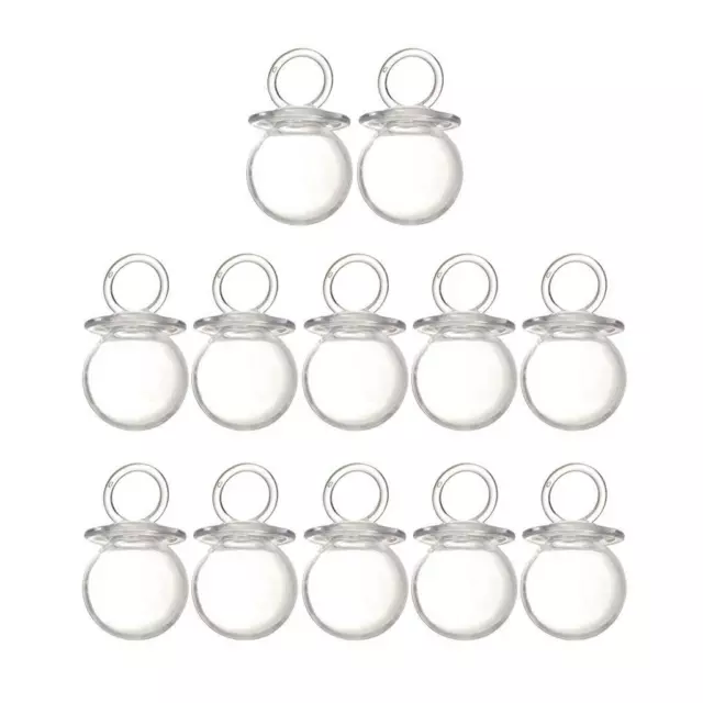 Pack of 12 Clear Fillable Pacifier Bottles Baby Shower Candy Boxes Favor