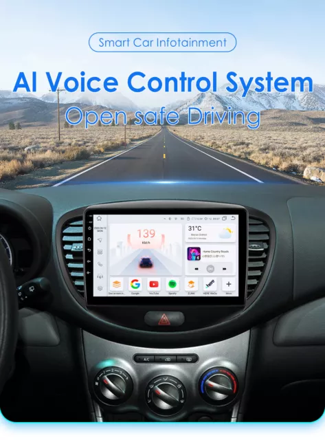 Android 12 Für Hyundai i10 2007-2013 Autoradio GPS Navi RDS Car Play WIFI 2+32GB 2