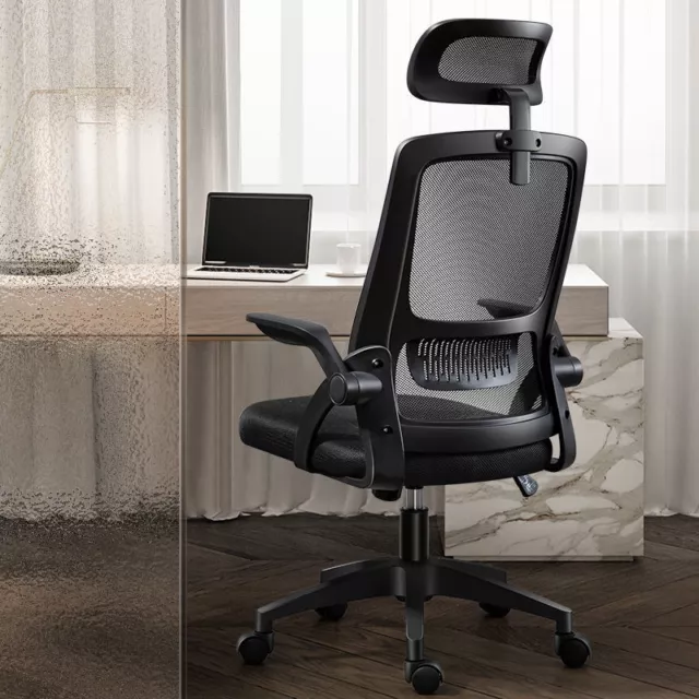 Ergonomic Mesh Office Chair Swivel Computer Desk Chair Home Office Seat Headrest