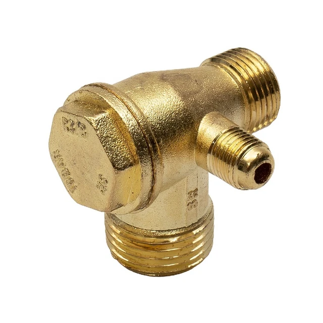 Compressor Check Valve 3-port Brass Male Threaded Check Valve Connector Tool For Air Fortress Air Compressor Parts