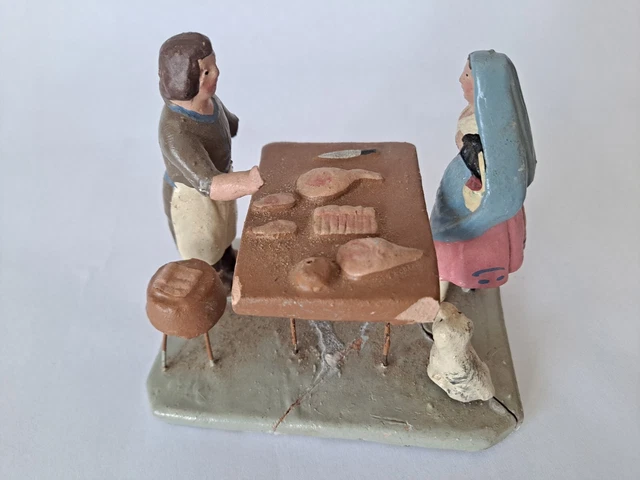 Acan Tradineur Figurine Boucher Pour Crèche De Noël 8,5 X 9 Cm Durexine Figurine Décorative Métiers Naissance Crèche Noël Décoration Traditionnelle