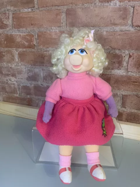 Vintage 1989 Jim Henson Muppets Miss Piggy Pink Dress Poodle Skirt Plush Doll
