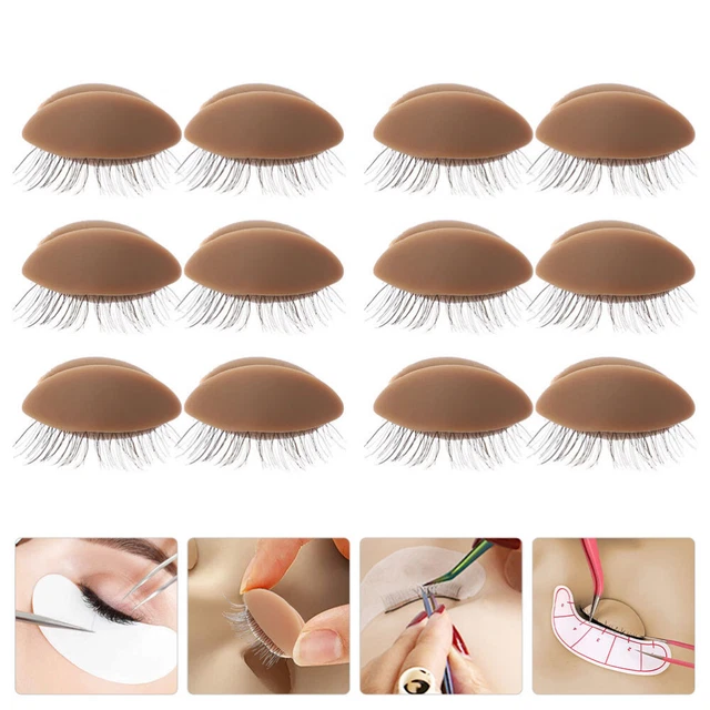 6 Pairs Abnehmbare Augenlider Make-up-Übungszubehör Wimpern Ersatz Werkzeug