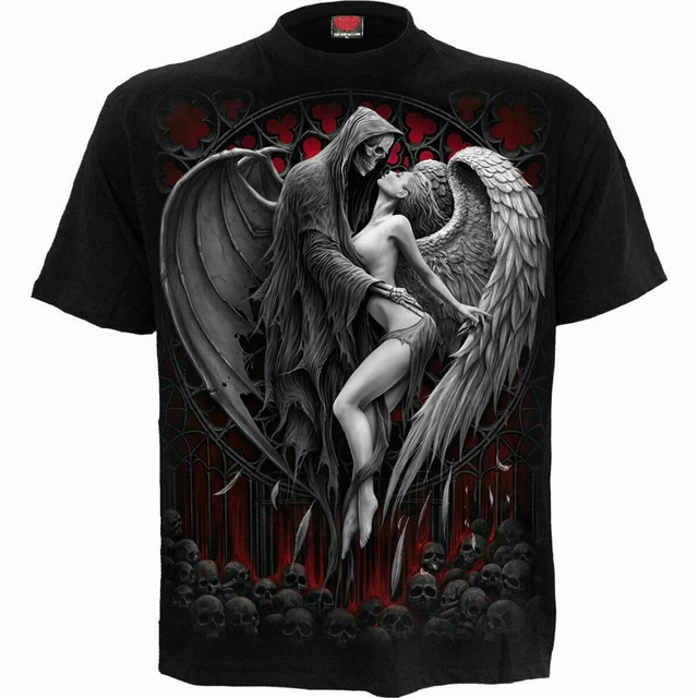 Spiral Direct FORBIDDEN T-Shirt/Biker/Goth/Skull/Horror/Angel/Reaper/Top/Tee