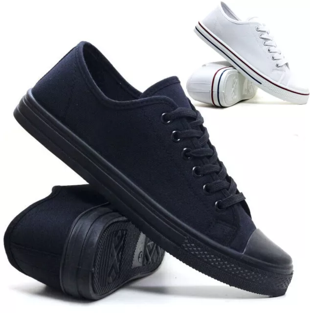 Mens Lace Up Casual Espadrilles Plimsolls Gym Pumps Canvas Trainers Shoes Sizes