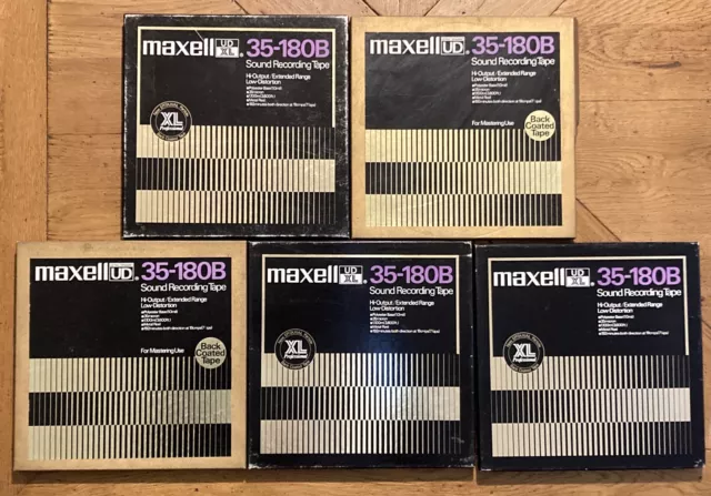 Maxell Japan Lot de 5 Bandes Magnetiques Alu NAB 35-180B 26 CM