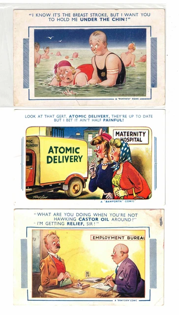 VINTAGE POSTCARDS X 3 - Bamforth Comics. Various artists $8.00 ...