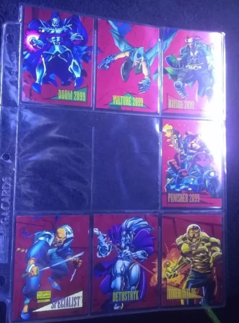 1993 Marvel Universe 2099 Red Foil Insert incomplete card set 7/9 missing (4,5)