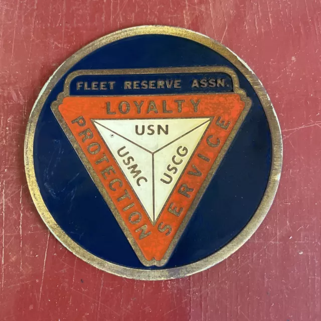 Vintage Military Fleet Reserve Association Metal Foil Emblem Usn Usmc Uscg