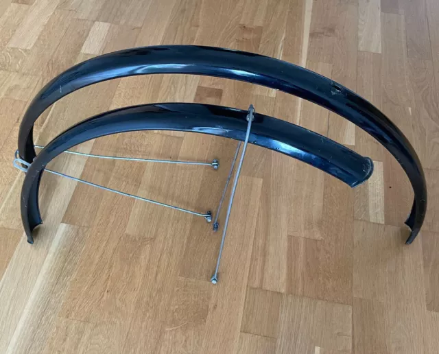 28" Zoll Schutzbleche Stahl Set für Fahrrad Farbe Schwarz