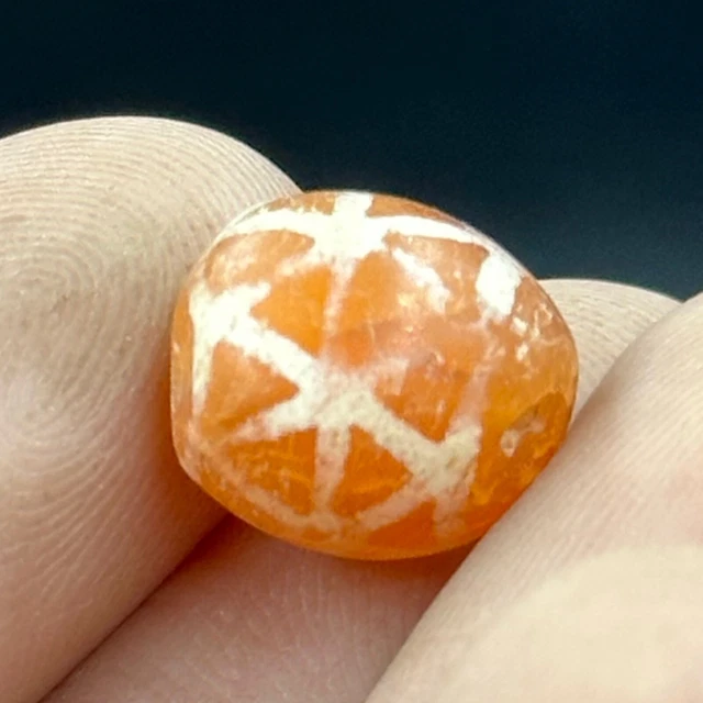 Ancient Near Eastern Indus Valley Etched Agate Pyu Bead