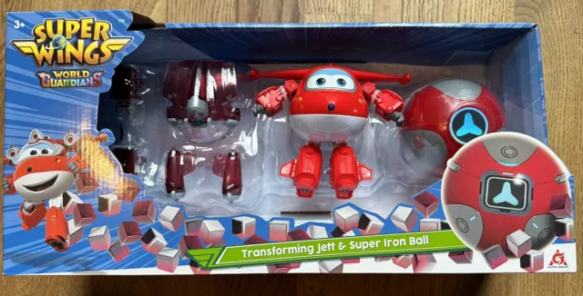 Super Wings Transforming Jett Figur mit Super Iron Ball NEU