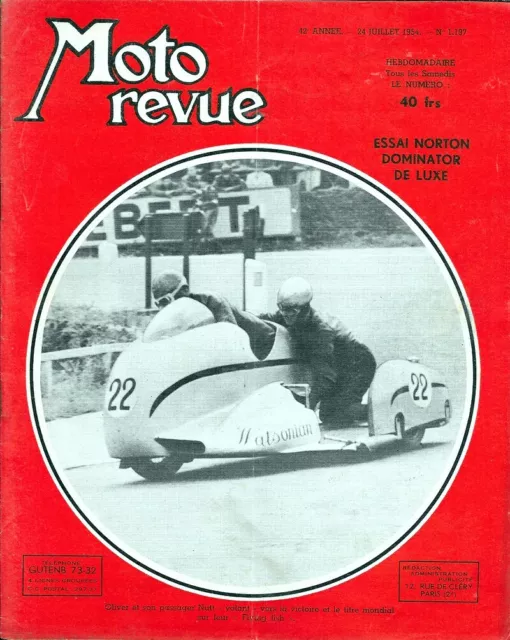 MOTO REVUE . N° 1197 . 24 juillet 1954 . Essai Norton Dominator de Luxe .