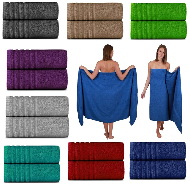 2X Large Jumbo Bath Sheets 100% Egyptian Cotton Big Bathroom Towels 500-GSM