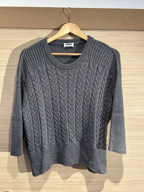 Pull Rayé SONIA RYKIEL - Taille 1 (M) - Bleu, Blanc, Rose - Poches - Très Bon état