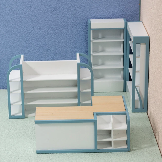 Dollhouse 1:12 Scale Shop Checkout Counter Shelf Furniture Miniature Accessories