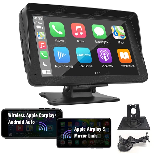 PORTABLE CAR RADIO Wireless Apple Carplay Android Auto 7 Inch Touch