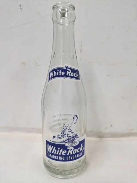 1959 Vintage White Rock Club Soda Beverages Pop Collector Glass Bottle New York