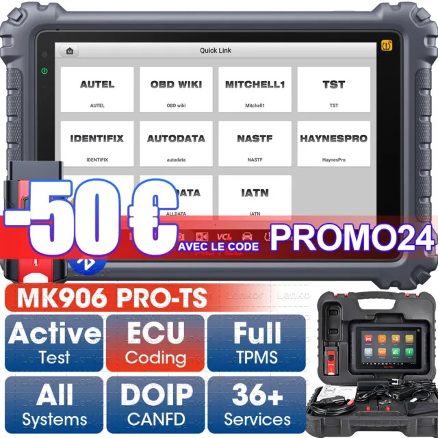 2024 Autel MaxiCOM MK906 Pro-TS Appareil Outils diagnostics OBD Codage ECU TPMS