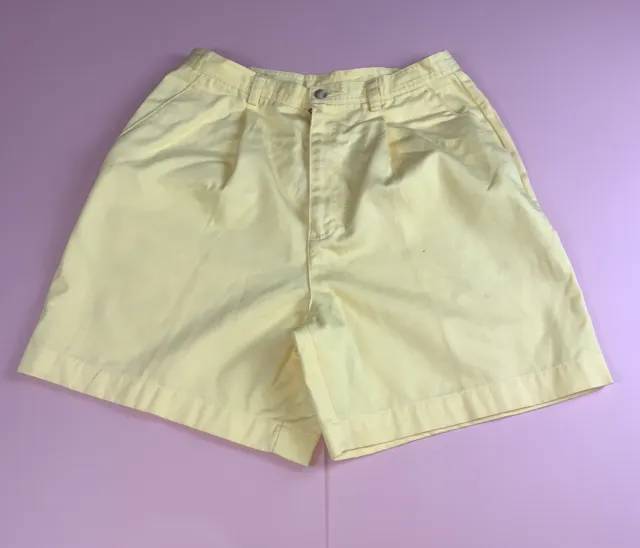 90s Vintage High Waist Yellow Summer Shorts by St Johns Bay Size 10