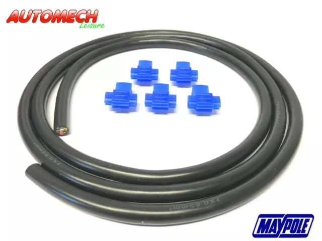 Quality Maypole 7 Core Wire 7x0.65mm (1.5 Metre) with 5 Snap Connectors