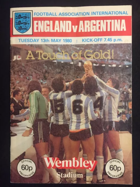 Signed Football Programme Various Celebrity Autographs England V Argentina 1980