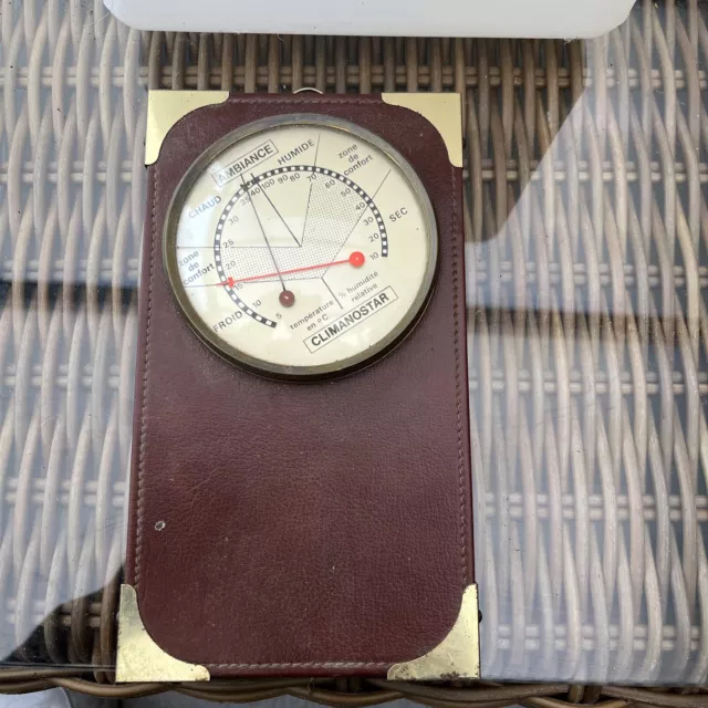 Ancien Thermomètre Hygromètre Climanostar Deco Baromètre Vintage