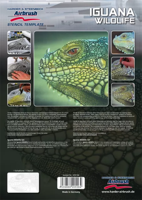 Harder & Steenbeck Airbrush Stencils - Iguana Wildlife