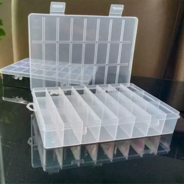 24 Grid Compartment Plastic Organizer Container Storage Case Box Jewelry B4G2