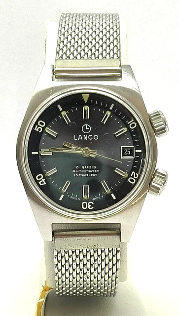 Compressor Clock OROLOGIO LANCO SUPER compressor diver vintage swiss made watch ultra ...