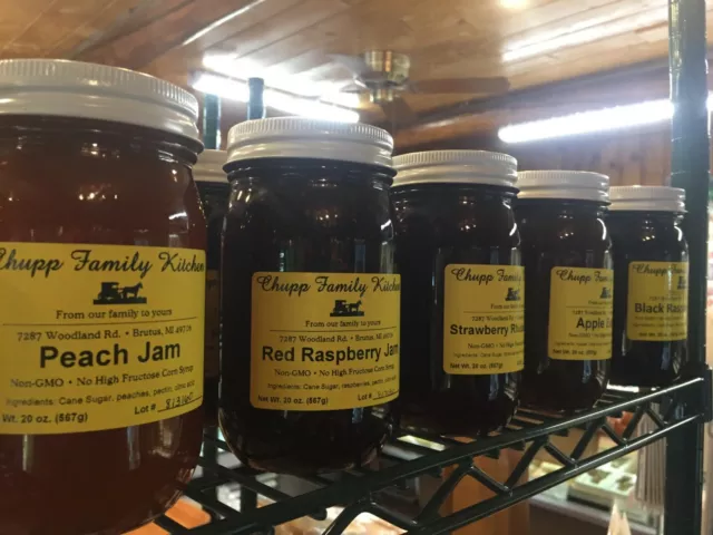 Amish Made Jam 20 Oz Jar, No Corn Syrup, non GMO Several Flavors to Choose From