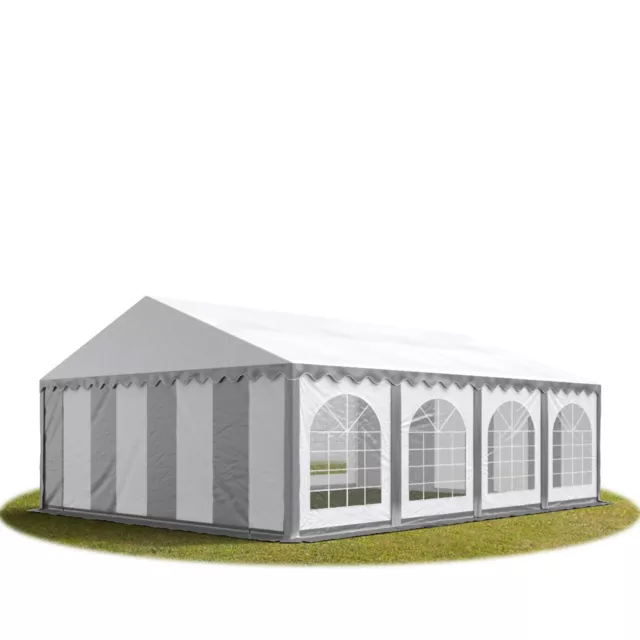 6x8m PVC Partyzelt Bierzelt Zelt Gartenzelt Festzelt Pavillon grau-weiß NEU